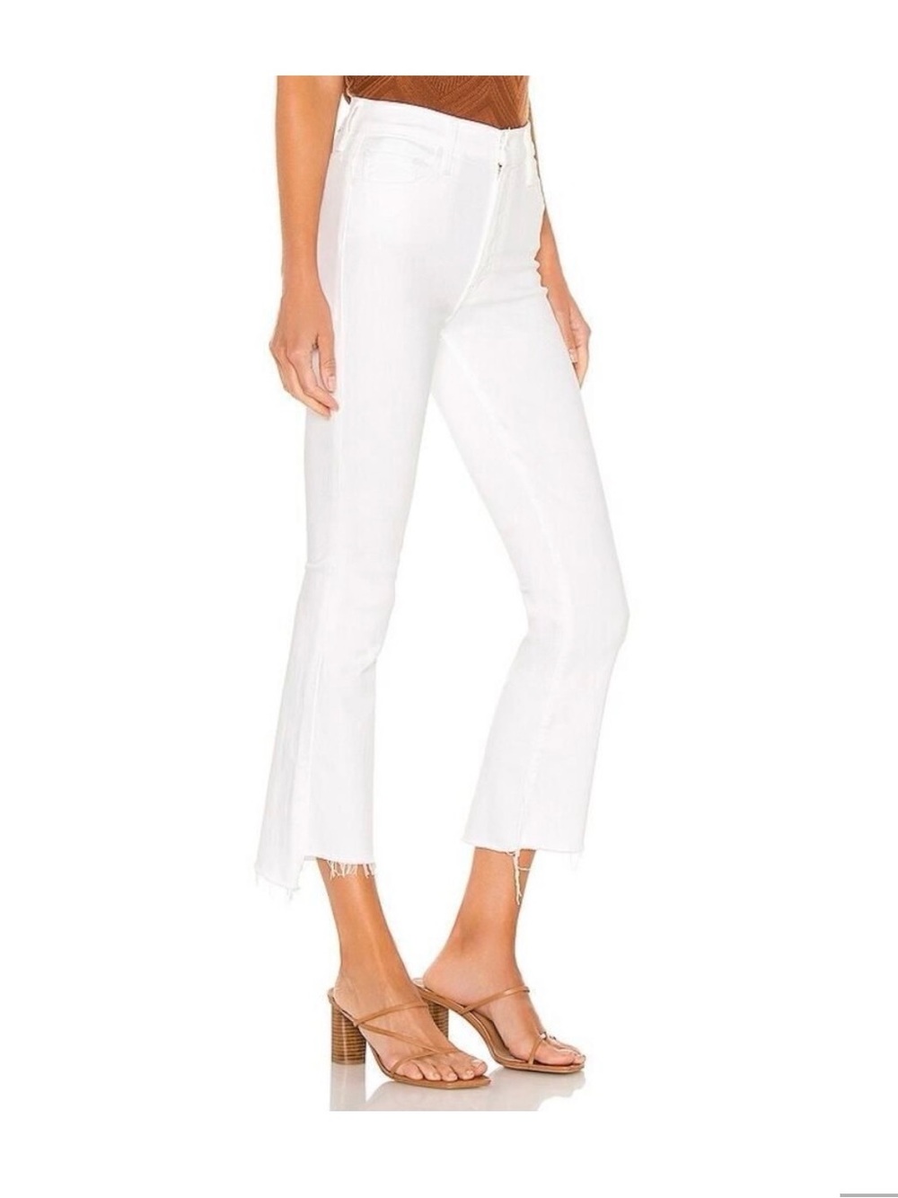 MOTHER the insider crop step fray White  Flare Jeans size 26